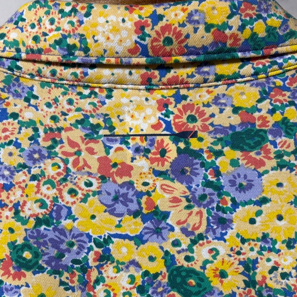 J. Crew Men's Floral Polo Shirt - Yellow and Blue - Picture 5 of 6